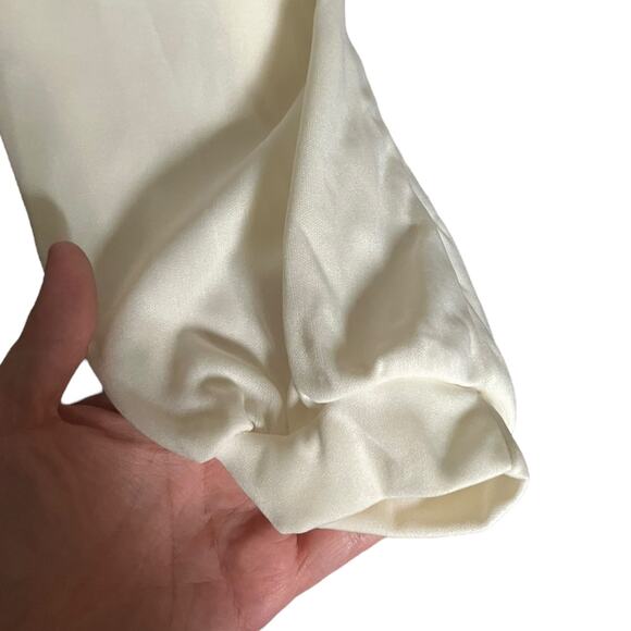 Vintage Ivory Two Piece Set Long Sleeve Blouse & Midi Skirt Women’s Small - Picture 4 of 12